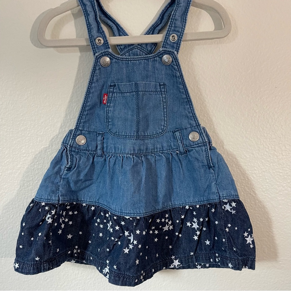 Levi’s Baby Girl Jean Jumper Overall Dress Size 18 Months